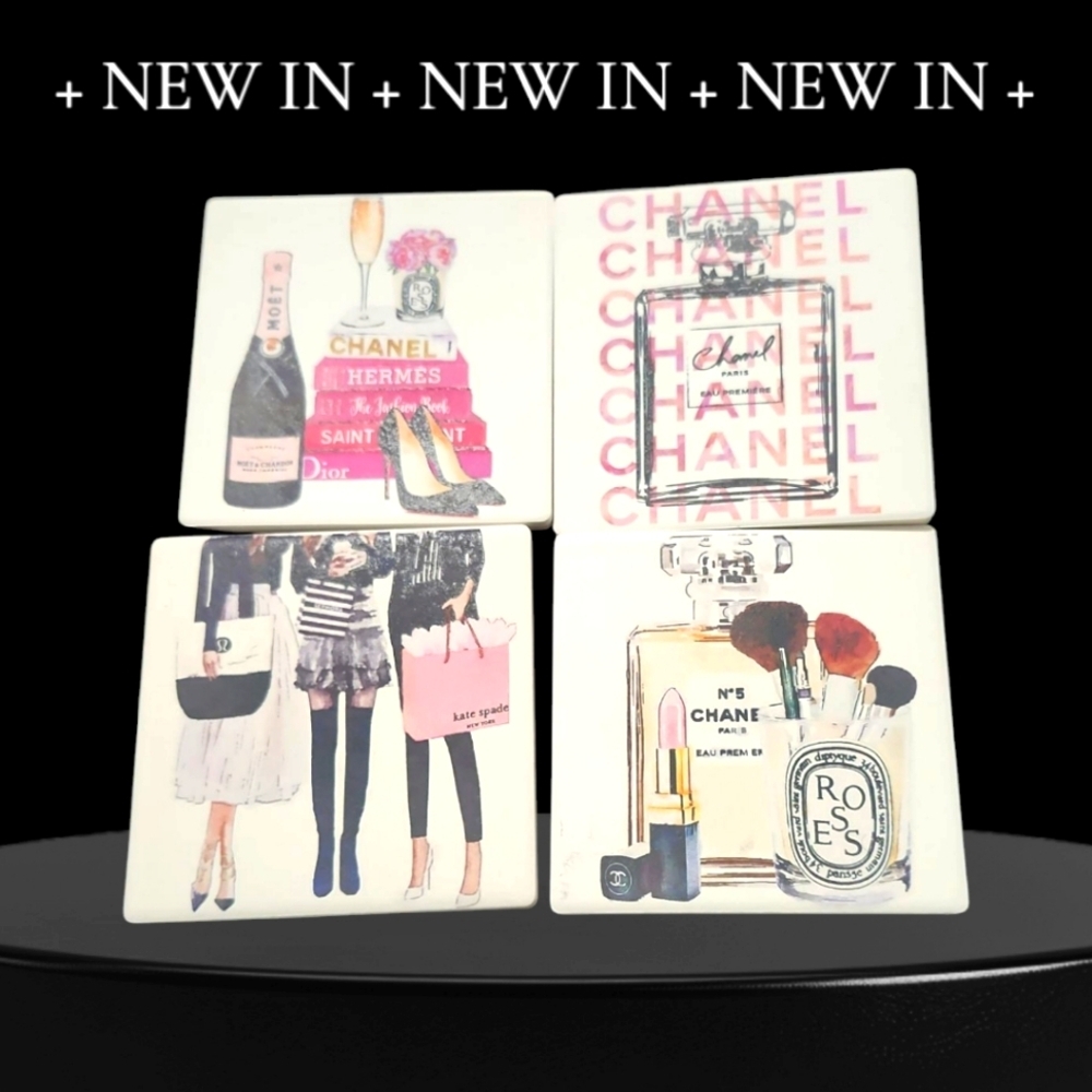 Chic Fashion-Themed Coaster Set